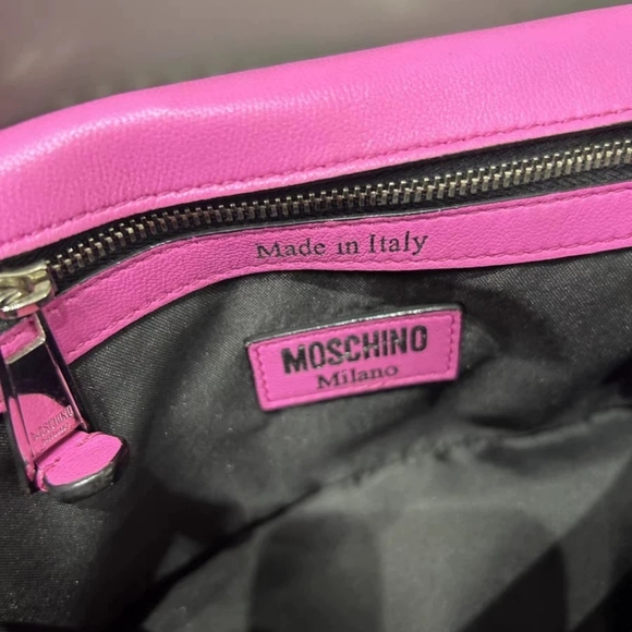 Floral MOSCHINO Couture Jeremy Scott Violet Biker Jacket Leather Shoulder Bag - Picture 3 of 5